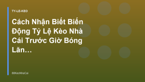 Read more about the article Cách Nhận Biết Biến Động Tỷ Lệ Kèo Nhà Cái Trước Giờ Bóng Lăn – 88KeoNhaCai